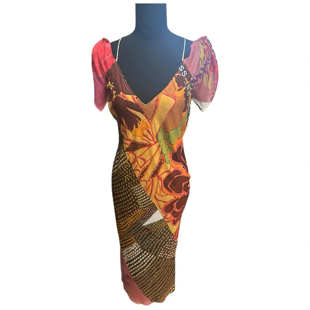 Anthropologie Premium Designer Bl^nk London Body Con Floral MIDI Dress Resort